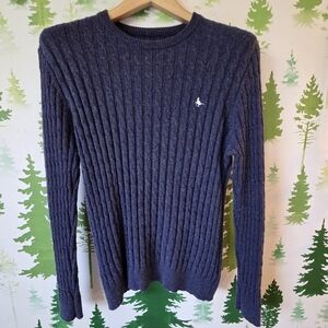 Jack Wills Navy Blue Cable Knit Sweater